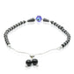 Priyaasi Women Beaded Evil Eye Charm Sterling Silver Bracelet - Swadesiicart