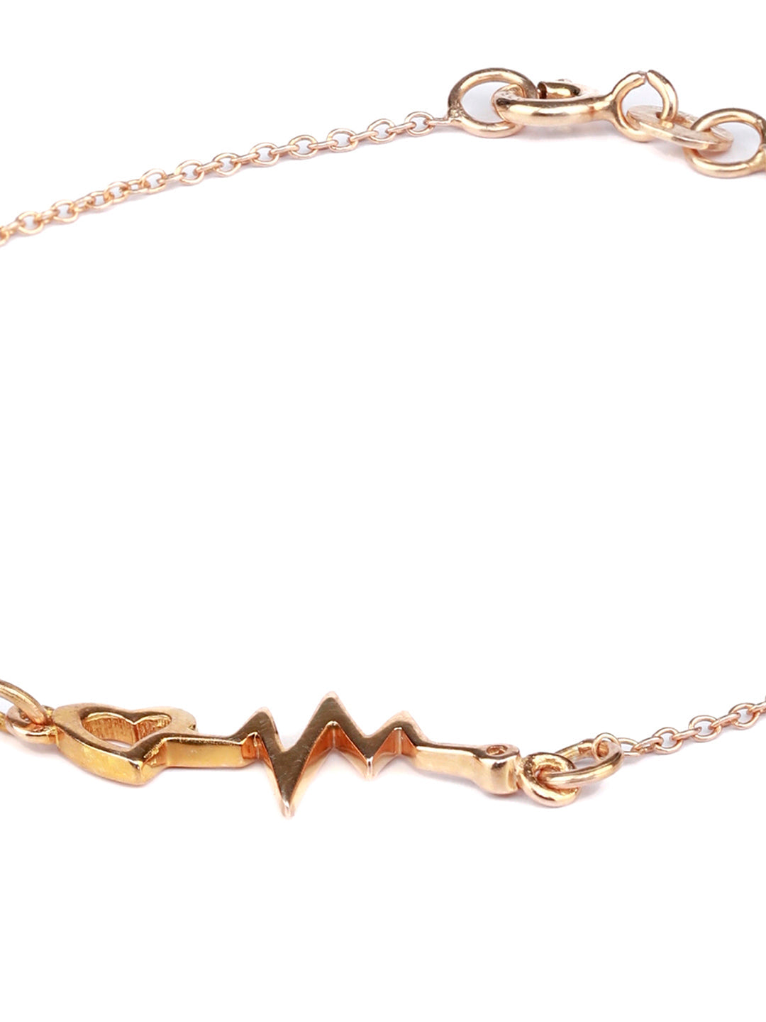 Priyaasi Women Rose Gold Heartbeat Sterling Silver Bracelet - Swadesiicart
