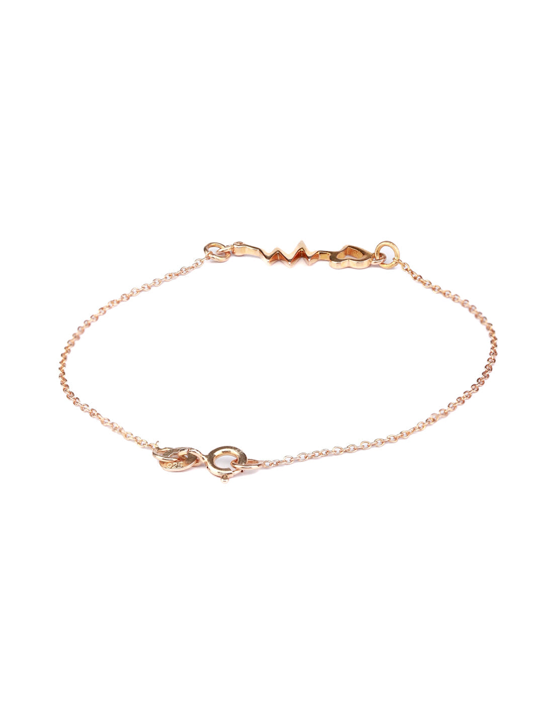 Priyaasi Women Rose Gold Heartbeat Sterling Silver Bracelet - Swadesiicart