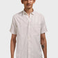 Xkind Off White Self Stripes Regular Fit Shirt | Swadesiicart