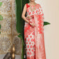 Shree Shyam Fashion Linen Cotton Red & White Saree