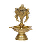 eCraftIndia Gold-Toned Chakra Handcrafted Brass Diya With 5 wicks | Swadesiicart