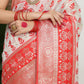 Shree Shyam Fashion Linen Cotton Red & White Saree
