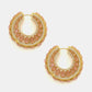 Ruby Raang Gold Polished Peach Round Kundan Loops | Swadesiicart