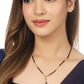 NVR Women's Set of 5 Gold-Polished CZ Stone-Studded & Beaded Mangalsutra | Swadesiicart