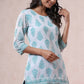 Juniper Women Bluemulti Georgette Printed Straight Tunic | Swadesiicart