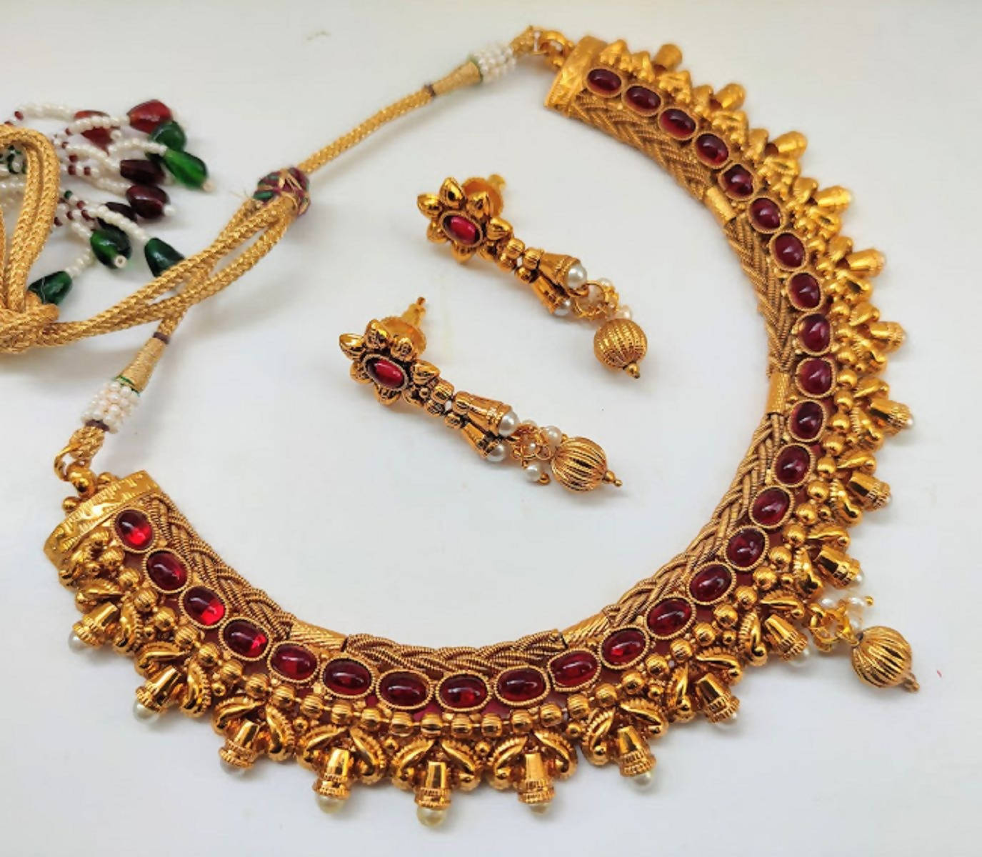 Pink kemp Designer Necklace Set - Mokshi Collections