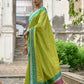 Vishnu Weaves Women's Mahendi Banarasi Silk Woven Saree with Blouse - Swadesiicart