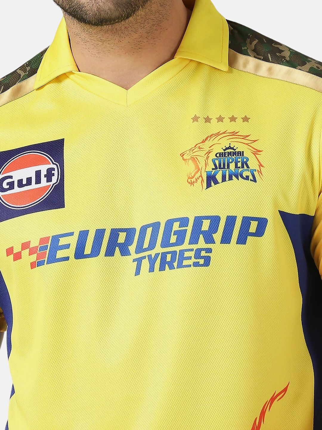 playR Men Printed Polo Collar Dri-FIT CSK Fan Jersey IPL, T20 | Swadesiicart