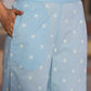 Juniper Women's Powerblue Cambric Floral Printed Anarkali Kurta Sets | Swadesiicart