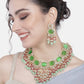Noor Mint Polki Kundan Neckpiece - Wahe Jewels - Swadesiicart