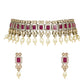 Advisha Polki Kundan Neckpiece - Wahe Jewels - Swadesiicart