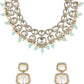 Taapsee Turquoise Polki Kundan Neckpiece - Wahe Jewels - Swadesiicart