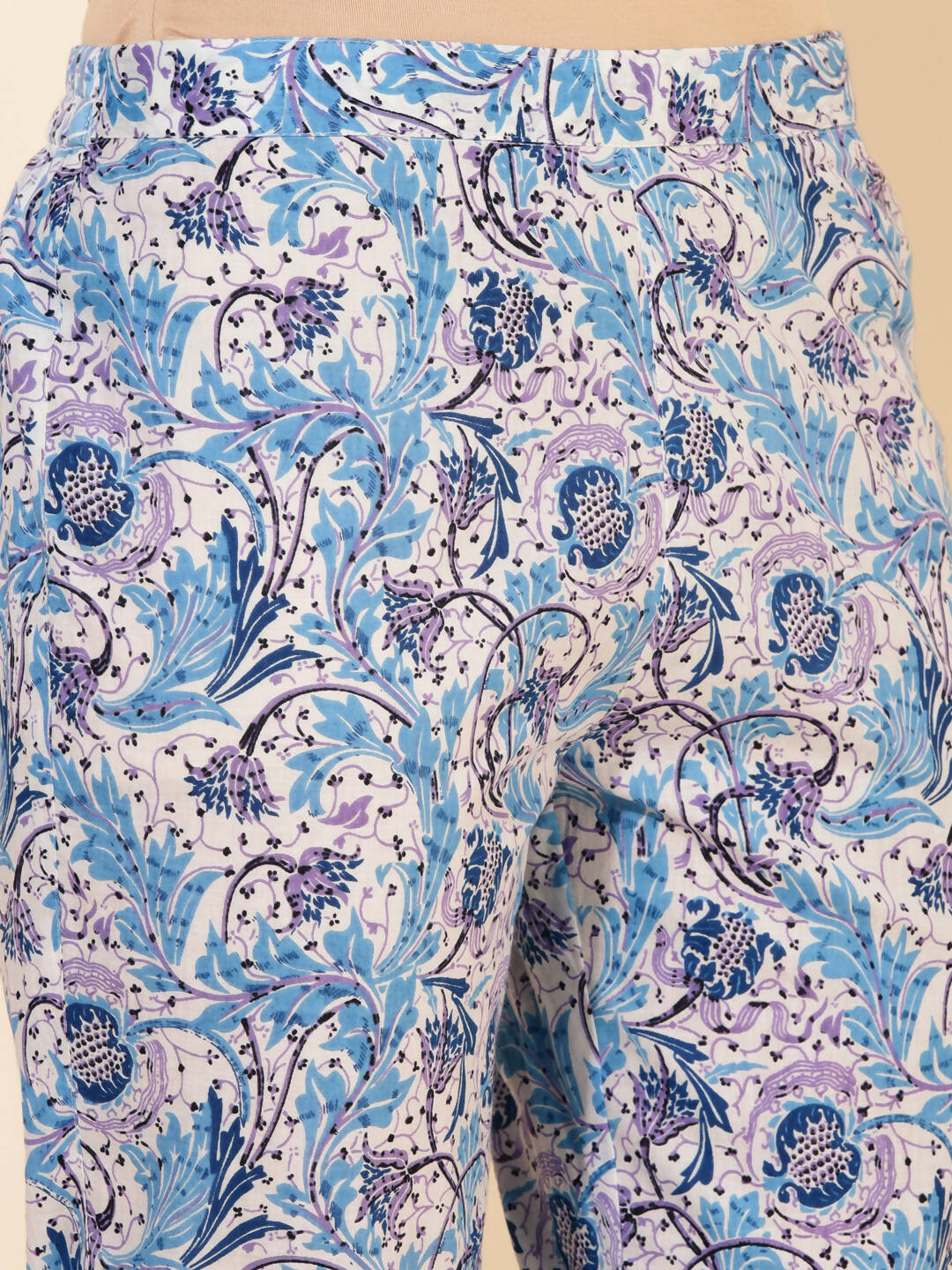 Janasya Women's White Cotton Floral Printed Casual Wrap Style Co-ords - Swadesiicart