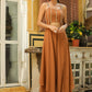 Janasya Brown Georgette Embellished Co-Ords - Swadesiicart