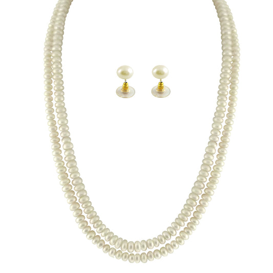 J Pearls 2 String White Pearl Set - Real Pearl Jewelry - J Pearls