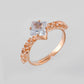 VOJ white CZ-detail Stainless Steel Cubic Zirconia Gold-Polished adjustable finger Ring | Swadesiicart
