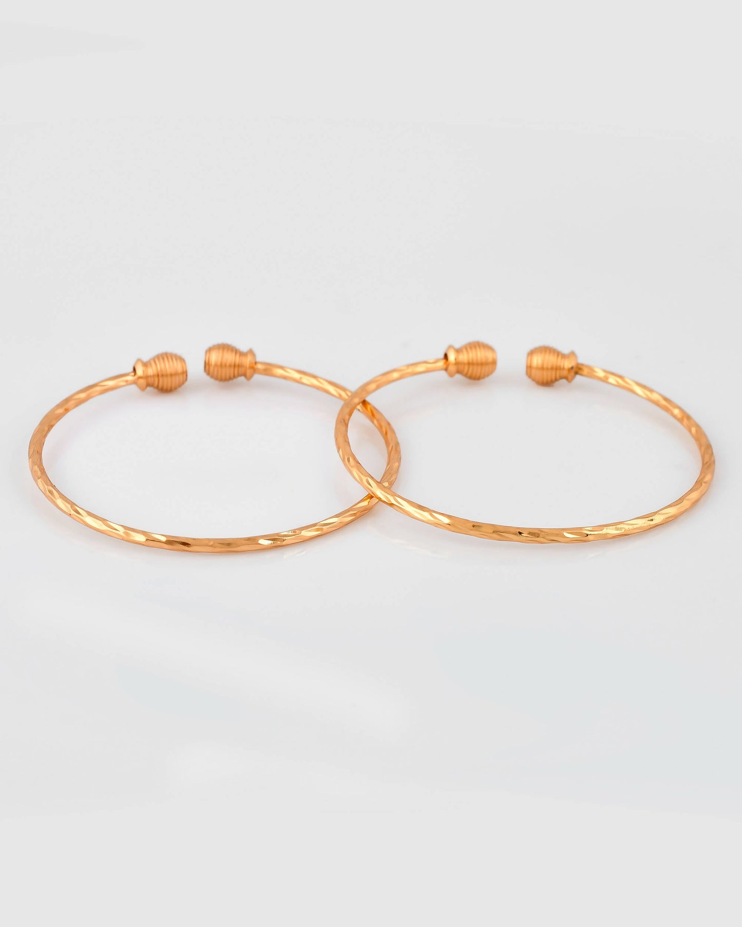 VOJ Stainless Steel Gold-Polished Bangle Set (Pack of 2) - Swadesiicart