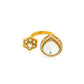 Kundan Gold Plated Hexagon and Pear Ring - Ruby Raang | Swadesiicart