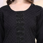 Beads & Swarovski Embroidered Kurta With Pant & Dupatta, Black - Hiral Fashion