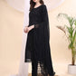 Beads & Swarovski Embroidered Kurta With Pant & Dupatta, Black - Hiral Fashion