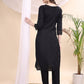 Beads & Swarovski Embroidered Kurta With Pant & Dupatta, Black - Hiral Fashion