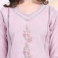 Applique Beads & Lace Embroidered Kurta With Pant & Dupatta, Lavender - Hiral Fashion
