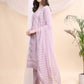 Applique Beads & Lace Embroidered Kurta With Pant & Dupatta, Lavender - Hiral Fashion