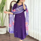 Blue Viscose Chanderi Stitched Suit With Dupatta - Tanisha | Swadesiicart