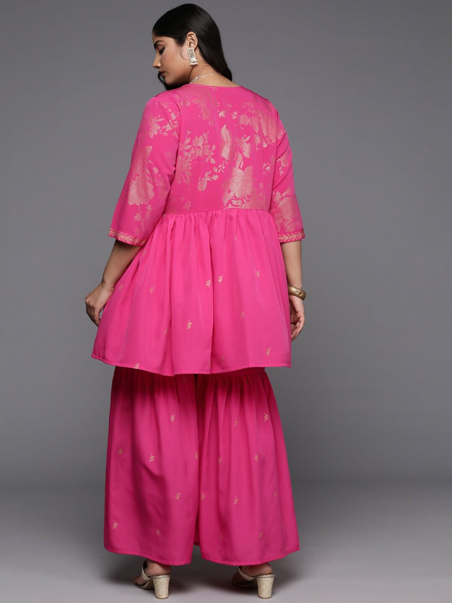 Ahalyaa Women's Traditional Wear Co-ords - Pink - Swadesiicart