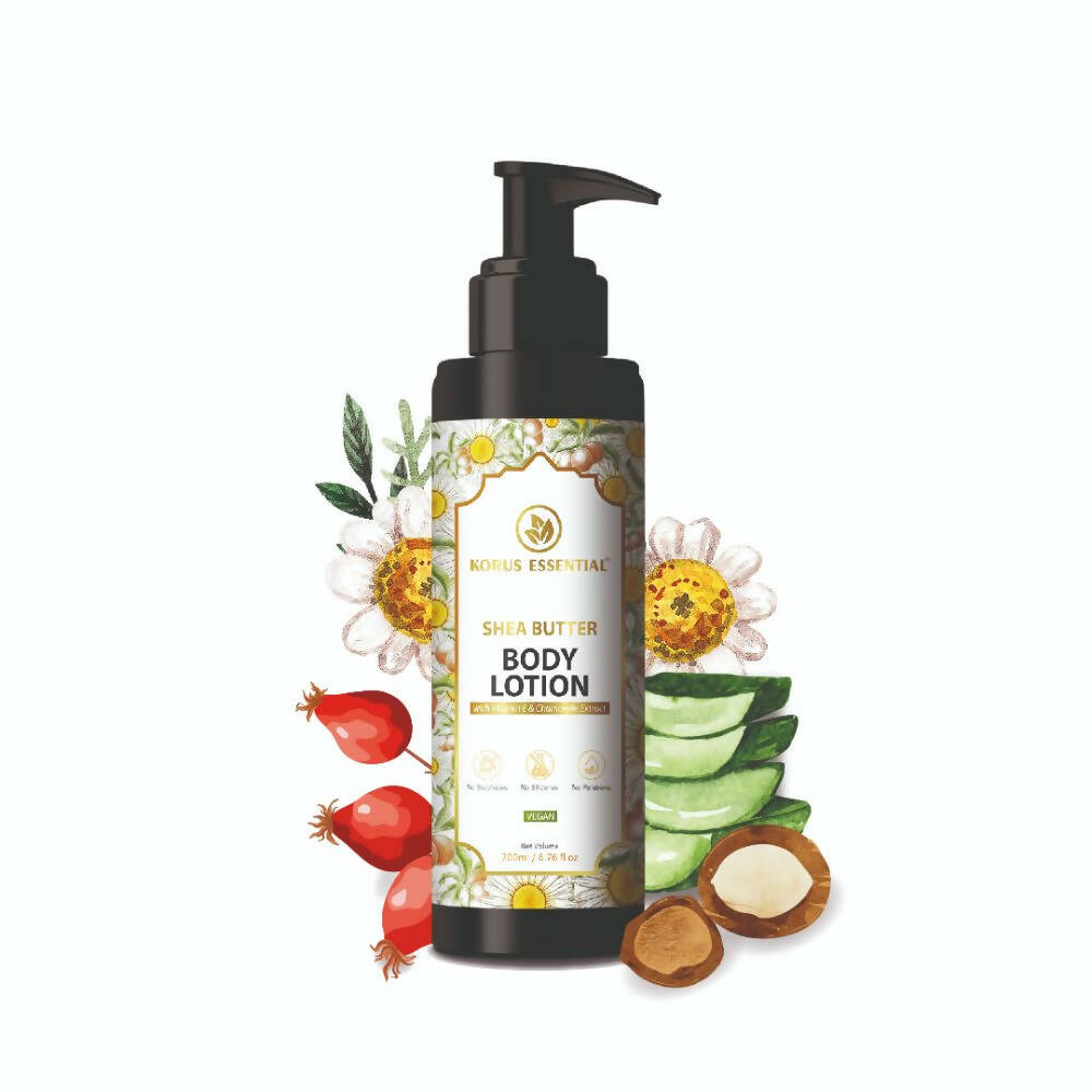 Korus Essential Shea Butter Body Lotion With Vitamin E & Chamomile Extract - Swadesiicart