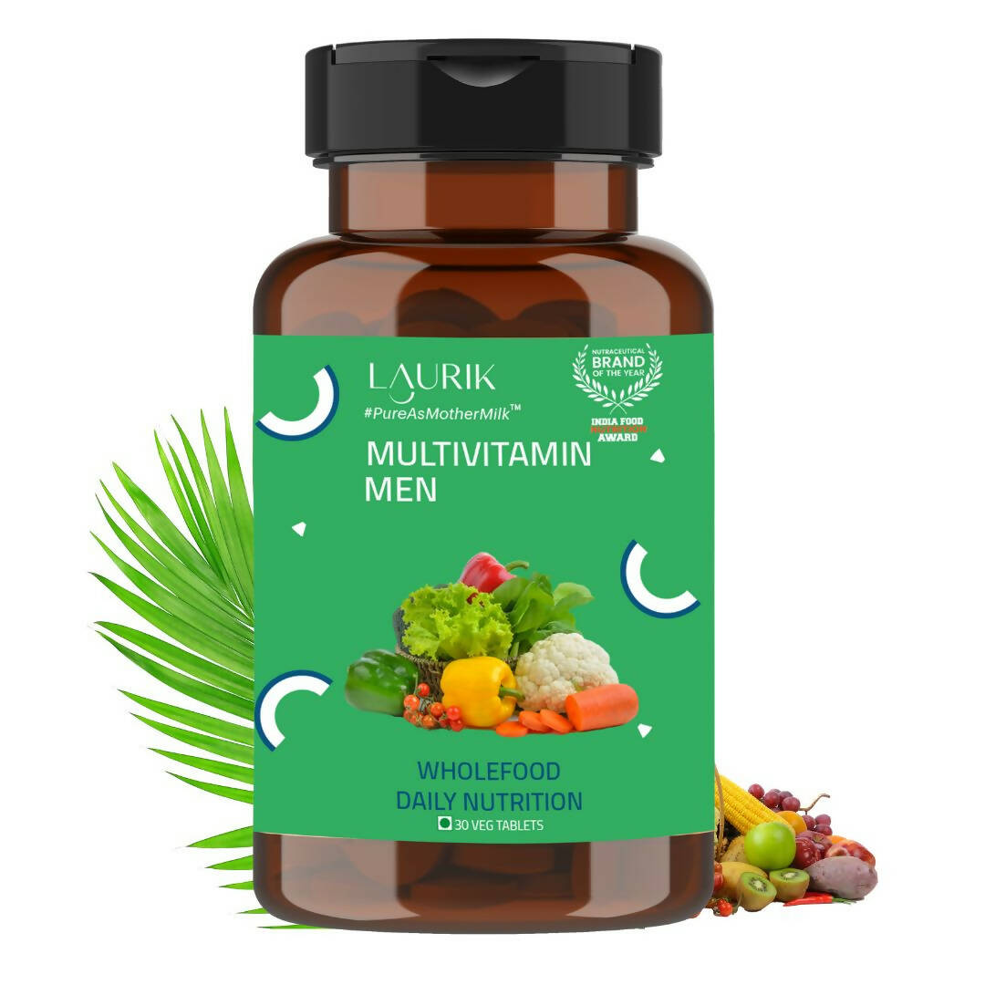 Laurik Multivitamin Tablets For Men | Vitamin A, C, D ,E With B Vitamins, Iron, Zinc & Calcium Supplements For Overall Health | Swadesiicart
