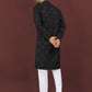 Anaita Black Embroidered Silk Straight Kurta