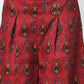 Lil Drama Ethnic Twist Girls Red Print Box Pleat Pant With Top Co-Ordinate Set - Swadesiicart