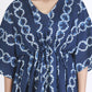 Breathables Women’S Loungewear Kaftan Cotton Blue Abstract Print Co-Ord Set