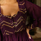 Janasya Purple Georgette Sequined Tunic & Bottom | Swadesiicart