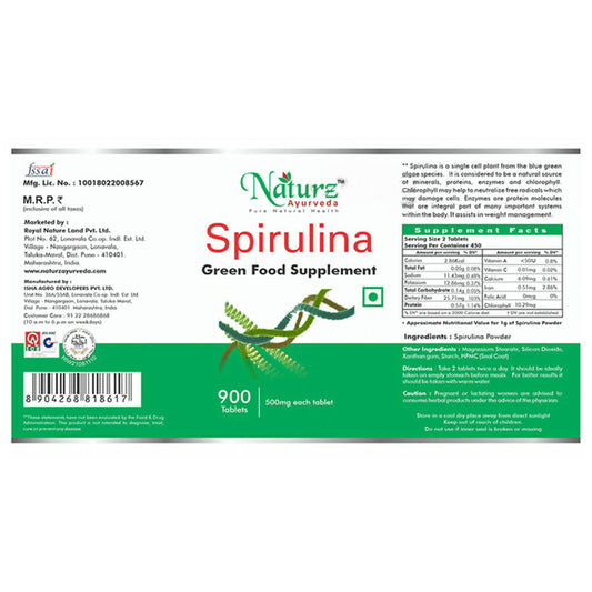 Naturz Ayurveda Spirulina Tablets | Swadesiicart