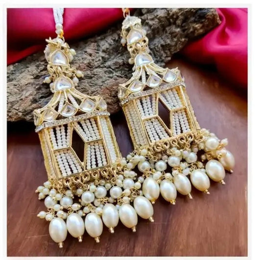 Jewel City Exquisite Handcrafted Gold-Plated Jhumka Earrings with Pearl Beads – Perfect for Weddings & Festivals | Swadesiicart
