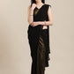 Ahalyaa Women's Black Georgette Gold Coated Ready to Wear Saree | Swadesiicart
