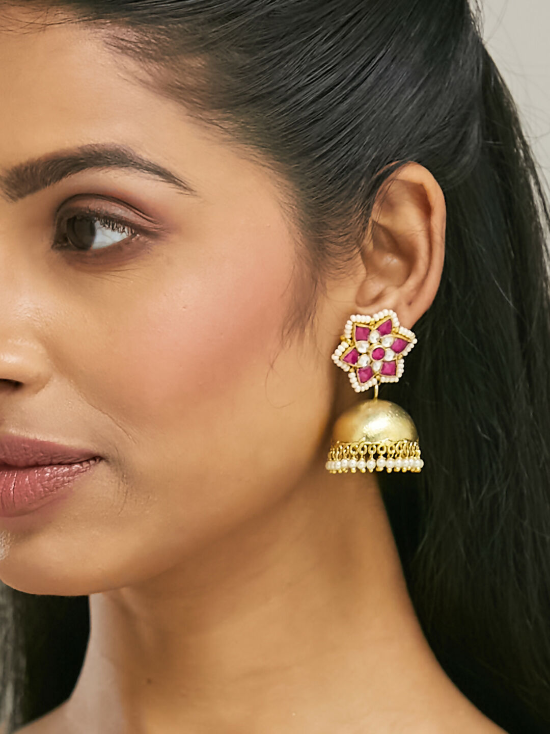 Nuyug 22k Gold-Plated Jhumkas | Swadesiicart