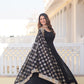 Sonakshi Women's Black Faux Blooming Sequins Embroidered Anarkali Dress with Dupatta - Swadesiicart