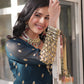 Jyoti Fashion Women's Bottle Green Faux Blooming Sequins Zari Embroidered Long Anarkali Sets | Swadesiicart