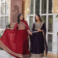Jyoti Fashion Women's Maroon & Wine Faux Blooming Sequins Zari Embroidered Combo Anarkali Sets | Swadesiicart