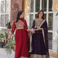 Jyoti Fashion Women's Maroon & Wine Faux Blooming Sequins Zari Embroidered Combo Anarkali Sets | Swadesiicart