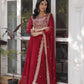 Jyoti Fashion Women's Maroon Faux Blooming Sequins Zari Embroidered Long Anarkali Sets | Swadesiicart