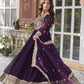 Jyoti Fashion Women's Wine Faux Blooming Sequins Zari Embroidered Long Anarkali Sets | Swadesiicart