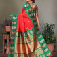 Sonakshi Women's Red Banarasi Silk Zari Woven Traditional Saree with Blouse | Swadesiicart