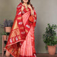 Sonakshi Women's Pink Banarasi Silk Zari Woven Traditional Saree with Blouse | Swadesiicart