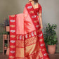 Sonakshi Women's Pink Banarasi Silk Zari Woven Traditional Saree with Blouse | Swadesiicart