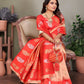 Sonakshi Women's Peach Banarasi Silk Zari Woven Traditional Saree with Blouse | Swadesiicart